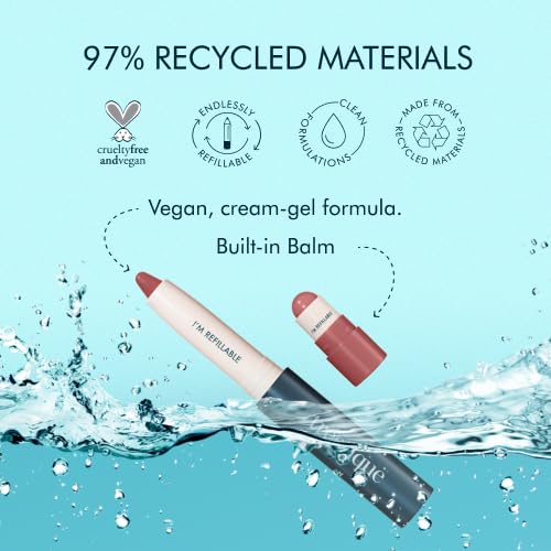 TRE'STIQUE Matte Lip Crayon, Matte Lipstick With Built-in Lip Gloss Balm, 2-in-1 Lip Liner Set With Lip Crayon and Lip Balm, Lipstick and Lip Gloss Kit (Chile Red Refillable)
