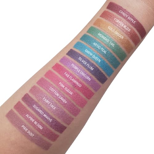 Aromi Metallic Liquid Lipstick | Rosy Chestnut Lip Color with Shimmery Finish, Vegan, Pink Nude Shade, Long-lasting, Waterproof (Alpine Bloom)