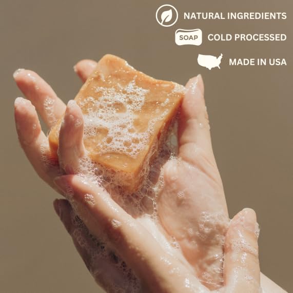 Natural Honeysuckle Sugar Bar Soap - Gentle Cleansing for Sensitive Skin, Sweet and Vanilla - 3 Pack