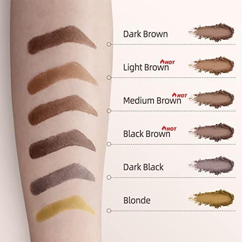 Eyebrow Stamp Stencil Kit - 24PCS Eyebrow Stencils for Perfect Brow, Eyebrow Stamp Long-lasting Waterproof & Smudge-Proof, Eyebrow Kit with Eyebrow Brush for Thin & Thick Brow (Dark Brown)