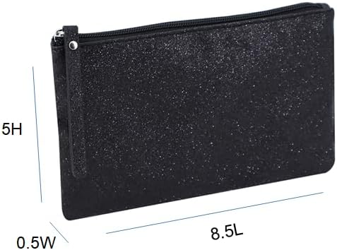 Celestial Glitter Makeup Pouch – Six Stunning Shades - Festive Cosmetic Bag (Stellar White)