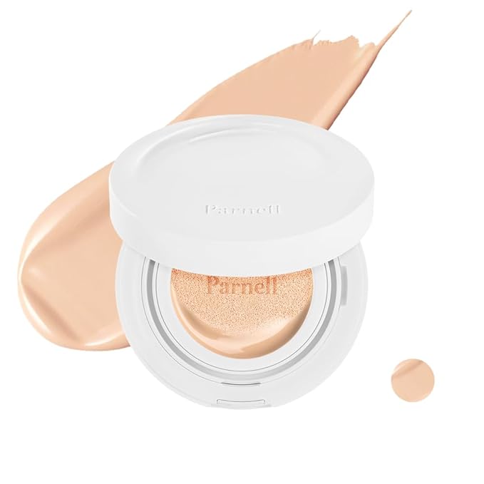 Parnell Cicamanu Serum Cushion - Moisturizing Foundation for Soothing, Coverage, Glass Skin and Lightweight for Sensitive and Dry Skin Pearl Skin (0.52 Fl Oz) (19C)