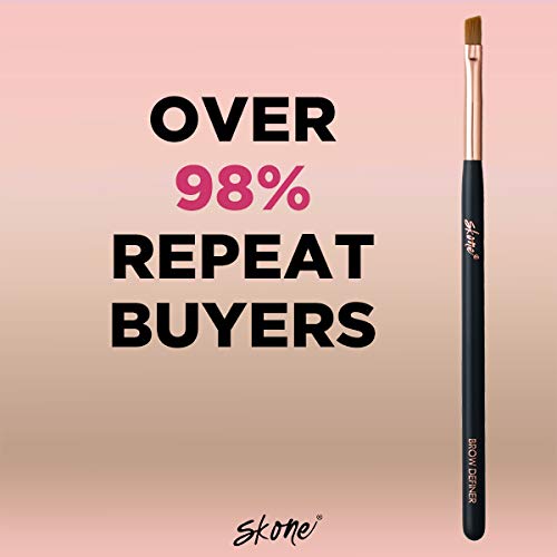 Skone Cosmetics | Professional Grade Makeup Brush | Eye Shadow | Eyebrows | Primer | Smudger | Nylon Brush (Brow Definer Brush)