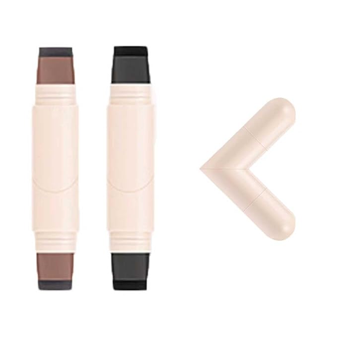 Two-piece Rotary Eyeliner Stamp Set - Quick Shaping Tool, Marks Left and Right Eyes, Smudge-Proof and Long-Lasting, Suitable for Beginners and Makeup Artists (Black & Brown)