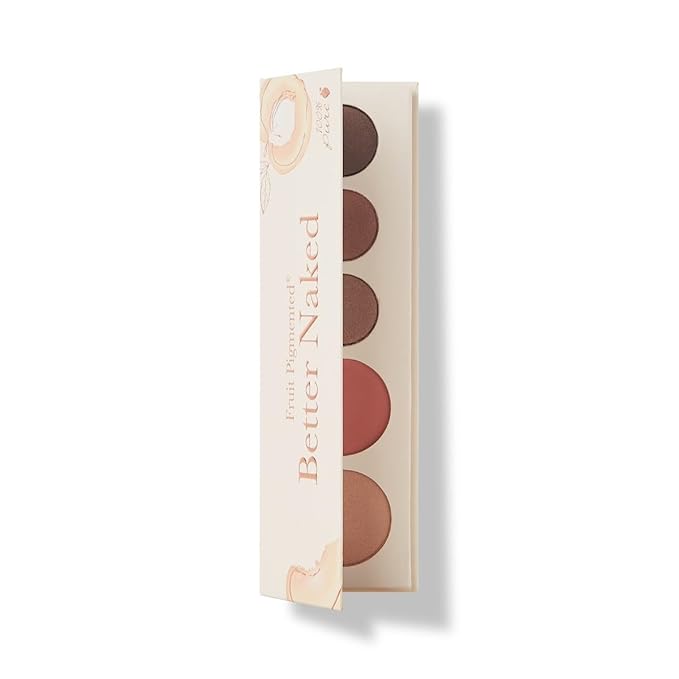100% PURE Better Naked Makeup Palette All in One Compact 3 Eyeshadow, Blush, Face Highlighter, Fruit Pigmented Natural Nude Neutral Look for All Skin Types - Vegan (Soft Rose, Taupe, Beige Tones)