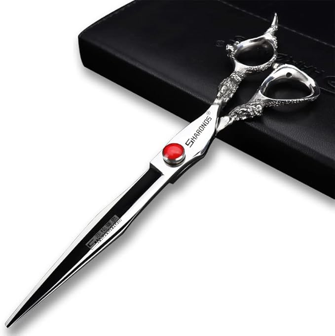 5.5/6 /7 Inch Purple Dragon Knight Professional Japanese Hair Scissors Barber Scissors Set (8 inch Cutting)
