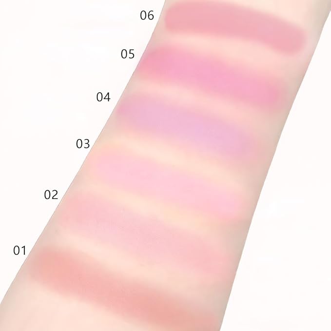 Rose Pink Matte for Face Cheeks Blush, Natural Cream Blushes Makeup Palette, Dark Monochrome Blush Creamy Powder Palette Makeup for Older Women, Blushes Eyeshadow Foundation for Every Day 05