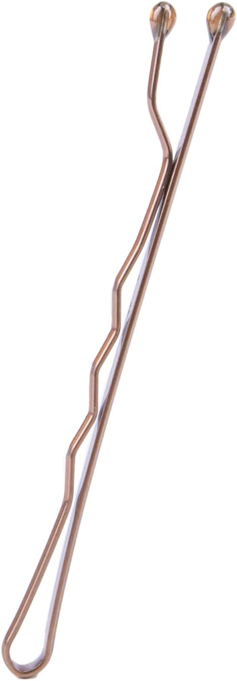 Amazon Basics No Slip Bobby Pins, 72 count, Brunette Brown, High Gloss Bobby Pins for Pain Free, Comfortable, All-Day Styling and UpDos. For All Hair Types