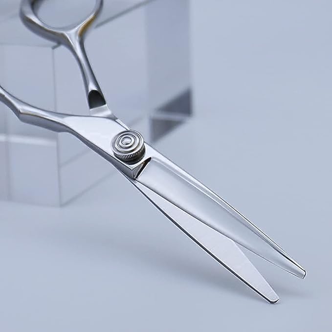 AOLANDUO Hair Scissors Professional Left Handed, VG10 Steel Left Handed Barber Shears, Razor Edge, Offset Ergonomic, Precision Hair Cutting Scissors for Salon & Home, 1 Count, 5.5 Inch