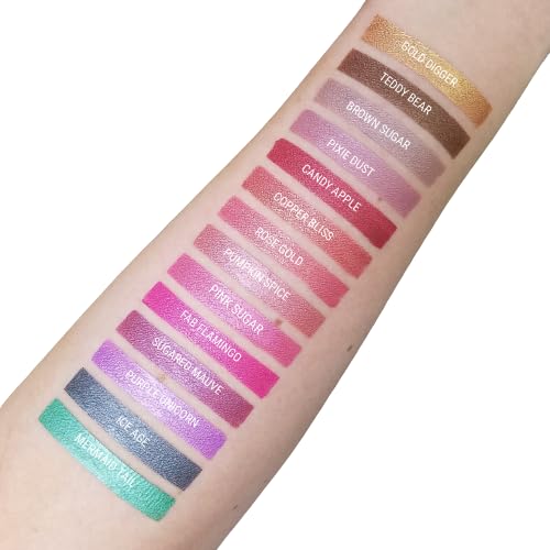 Aromi Dusty Rose Metallic Liquid Lipstick, Rosy Pink Nude Lip Color, Shimmery Finish, Waterproof, Long Lasting, Vegan, Cruelty-Free, Handmade (Pixie Dust)