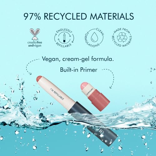 TRE'STIQUE Prime And Shine Lip Crayon, Refillable Shiny Lipstick With Built-in Primer, Clean Beauty Makeup, Lipstick For Women, 2-in-1 Glossy and Lip Primer