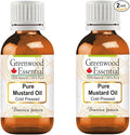 Greenwood Essential Pure Mustard Oil (Brassica juncea) Cold Pressed (Pack of Two) 5ml X 2 (0.33 oz)