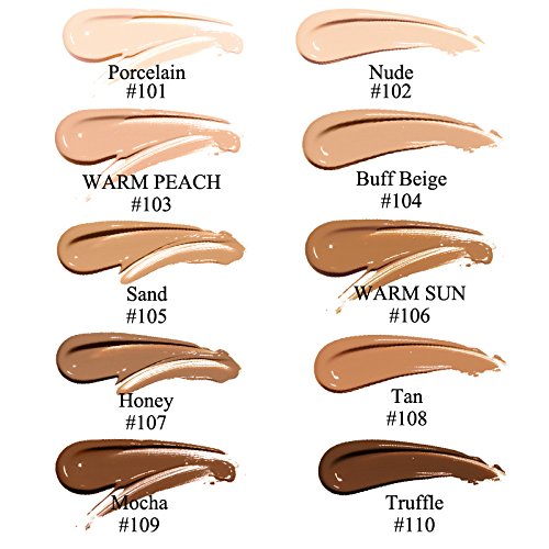 PHOERA Foundation,Flawless Soft Matte Oil Control Liquid Foundation Full Coverage Face Makeup. (103# Warm Peach)