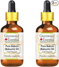 Greenwood Essential Pure Babchi (Bakuchi) Oil (Psoralea corylifolia) with Two Glass Droppers Cold Pressed (Pack of Two) 15ml X 2 (1 oz)