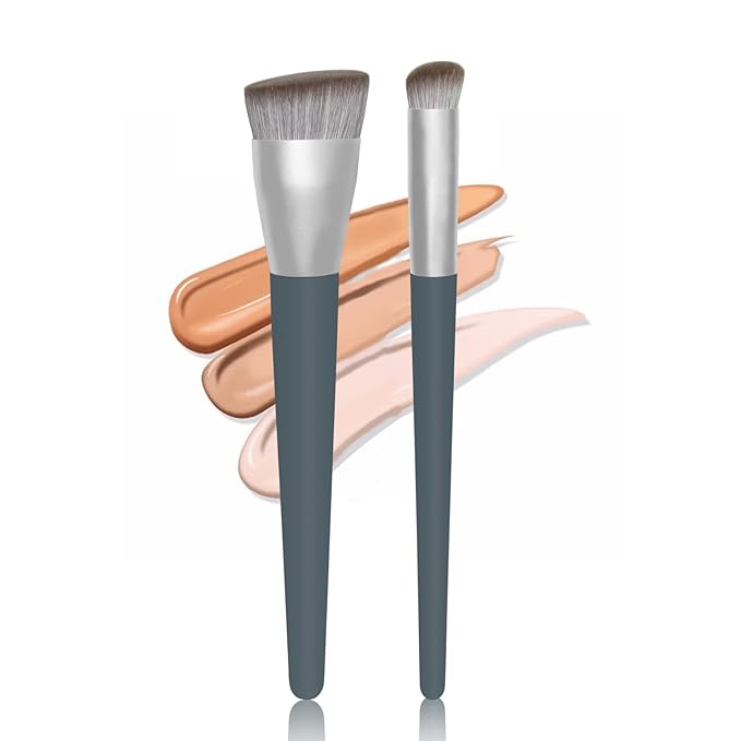Foundation Makeup Brush Contour Concealer Large Powder Kabuki Perfect for Any Look Premium Luxe Plush Fibers Rounded Flawless Face Ideal for Liquid, Cream, Powder