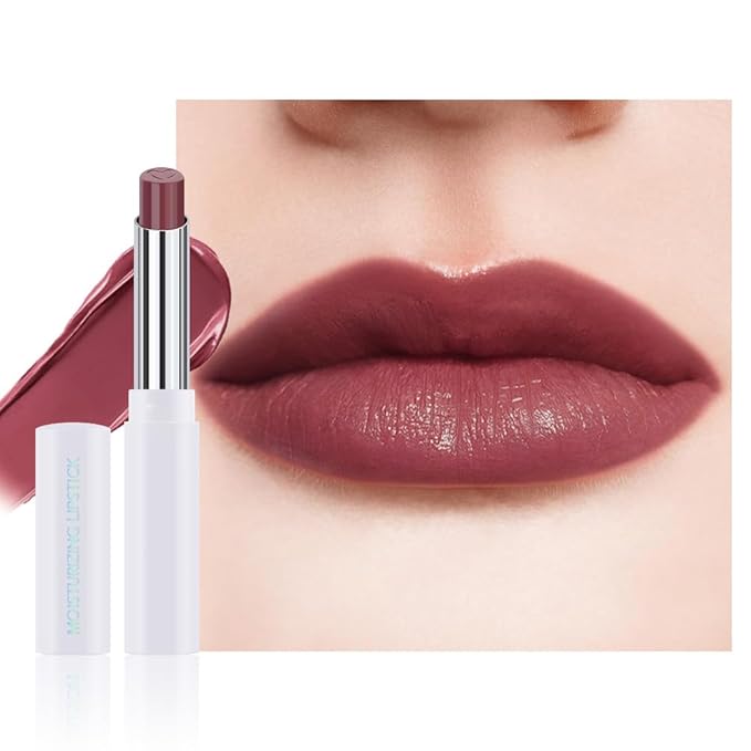1Pcs Tinted Lip Balm Moisturizing Lipstick – Waterproof Hydrating Matte Lip Balm for Women, Creamy Natural Color Stain for Dry Lips, Soft Matte Finish with Subtle Scent (#04 Mauve)