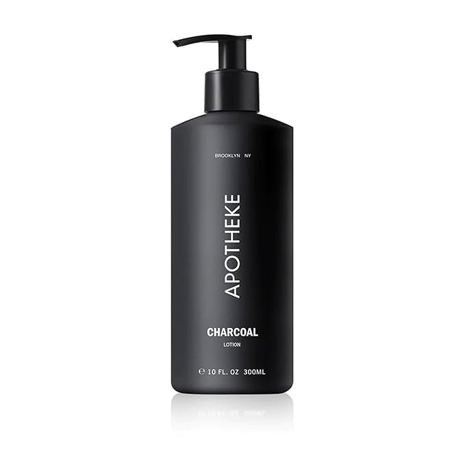 APOTHEKE Scented Hand & Body Lotion, Charcoal - 10 Fl Oz Nourishing Body Moisturizer Cream for Dry Skin - Gentle Daily Skincare for Men & Women with Natural Ingredients, All Skin Types
