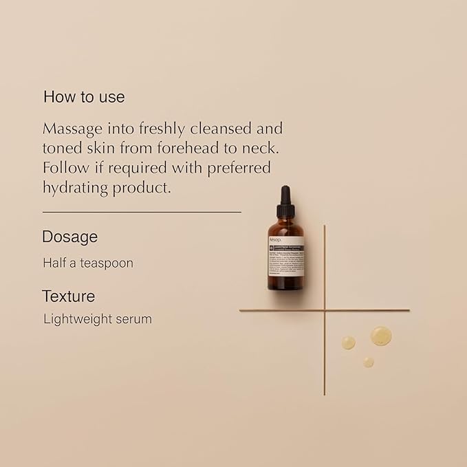Aesop Lucent Facial Concentrate | Lightweight Vitamin C Facial Serum for Replenished, Hydrated, and Balanced Skin | 2.1 Oz