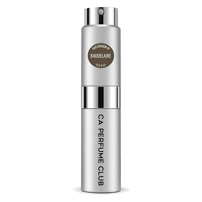 CA Perfume Impression of Baudelaire for Men Leather Scent Long Lasting Cologne for Men Eau De Parfum Travel Size Refillable Atomizer Spray 0.27 Fl Oz 8ml