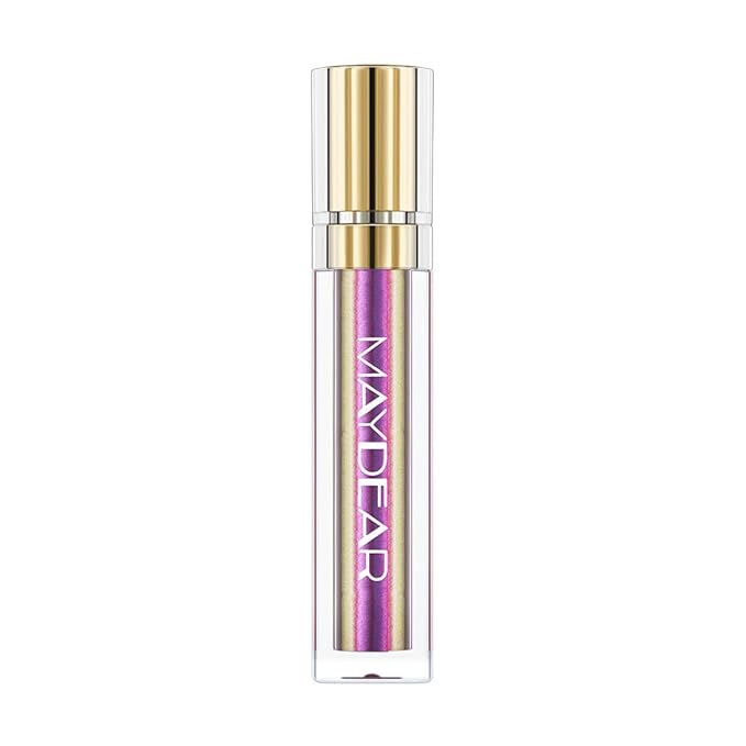 Maydear Chameleon Lipstick - High Pigmented Purple Lip Gloss, Full-Coverage Multichrome Lipstick, Long Lasting Rainbow Lip Makeup, Golden Plum (09)