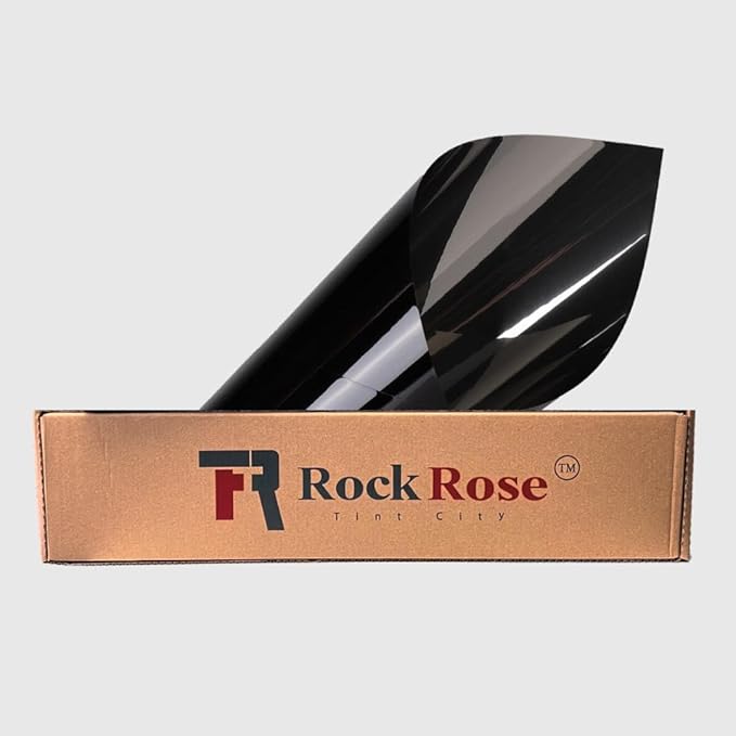 RockRose 1% Premium Carbon Car Window Tint Film 24 in x 25FT 2PLY Charcoal Privacy Film UV, Heat Blocking Tint for Car or Home Adhesive Film Easy Shrink, Plotter Friendly Pro Grade