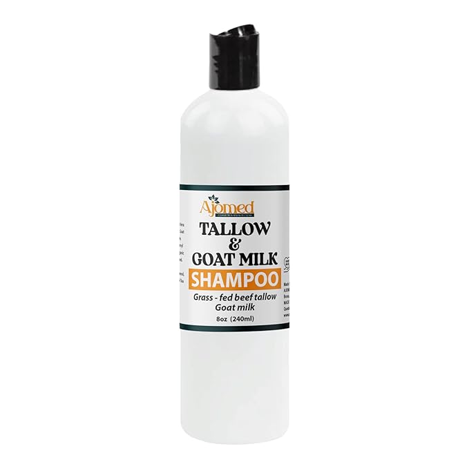 Beef Tallow & Goat Milk Shampoo and Conditioner Set - Handmade Hair Care for Thinning Relief, Sea Moss Shampoo and Conditioner, Thickening Formula for Hair Regrowth (Shampoo & Conditioner 8 Oz)