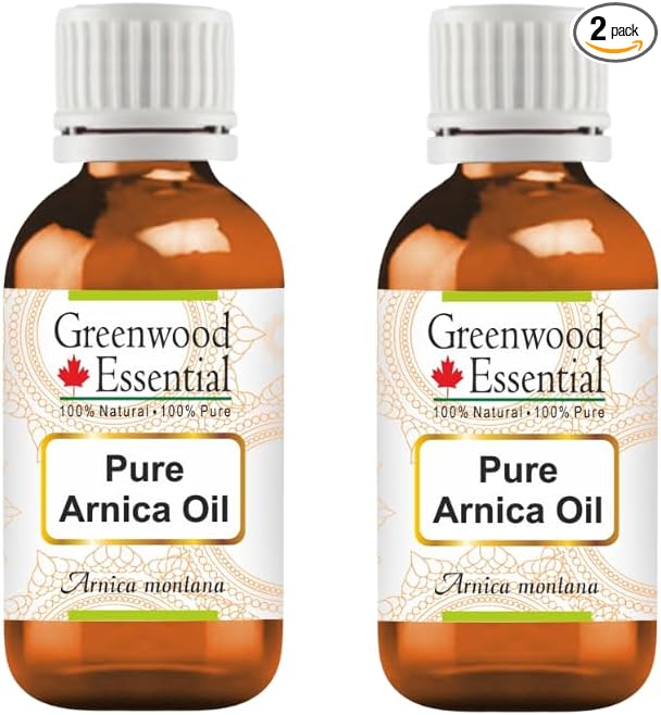 Greenwood Essential Pure Arnica Oil (Arnica Montana) (Pack of Two) 30ml X 2 (2 oz)