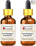 Greenwood Essential Pure Champaca Essential Oil (Magnolia champaca) with Two Glass Droppers Steam Distilled (Pack of Two) 5ml X 2 (0.33 oz)