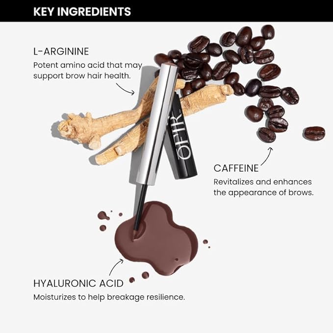 OFIR Brow Tonic Serum Browliner |Smudge-Proof Matte Finish | Hybrid Makeup & Skincare with Hyaluronic Acid & Plant Extracts | Strengthening | Cruelty-Free Brow Serum| Clear - Transparent, 0.057 Oz