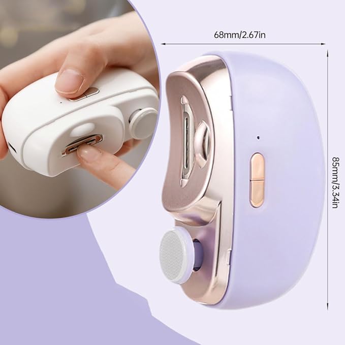 2 in 1 Electric Polishing Automatic Nail Clippers, Electric Nail Trimmer Electric Nail Clipper with 2 Adjustable Speeds, Nail Trimmer for Seniors, Kids, Adults (Pink)