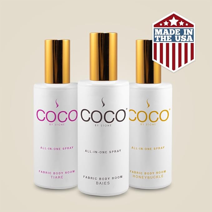 COCO by Stone 5oz All-in-One Spray (Blue Birch) Shake & Spray Formula for Fabric, Pillows, Interiors, Clothing, Home Fragrance Accessories, Room Perfume, Room Deodorizer, Vegan & Cruelty-Free