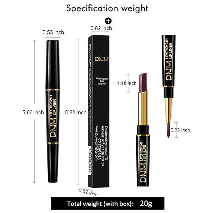 BINGBRUSH 3Pcs Double Ended Light Brown Nude Beige Matte Lip Liner and Lipstick Makeup Combo Set for Women, Rose Gold Lipliner 24 Hours Original Waterproof Long Lasting Lip Stains Pencil Kit Set