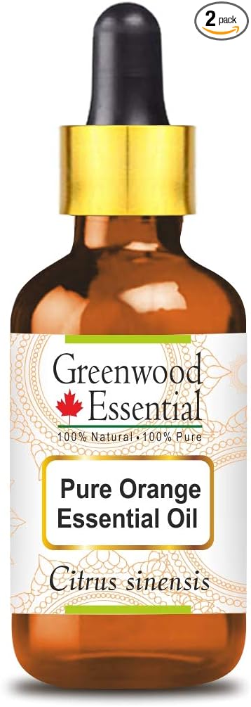 Greenwood Essential Pure Orange Essential Oil (Citrus sinensis) with Glass Dropper Steam Distilled 30ml (1.01 oz)
