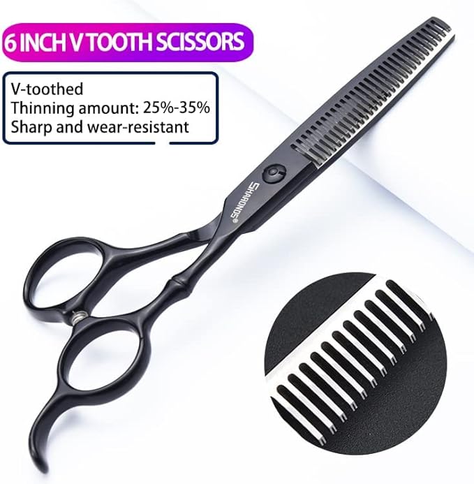6/7 Inch Hairdressing Scissors Set Barber Shop Hair Scissors Styling Tools (6-inch 3pc)