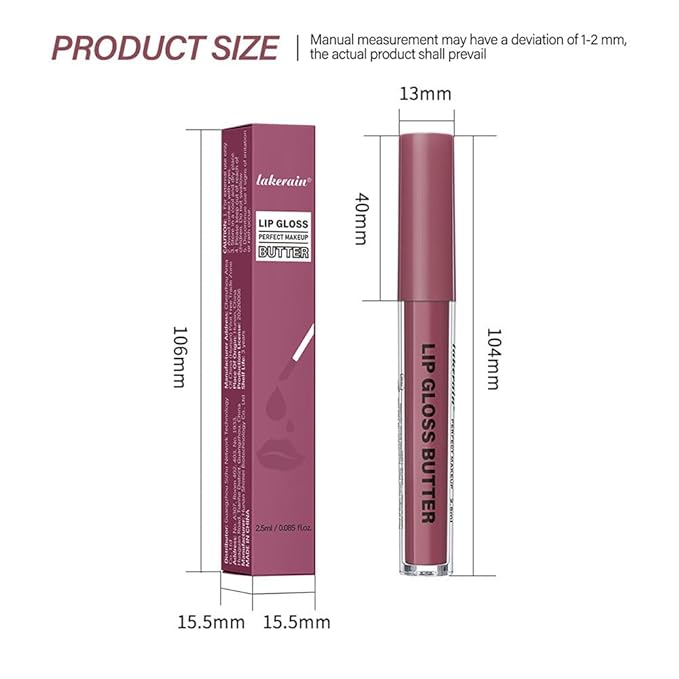 Brown Nourishing Lip Plumper Gloss, Warm Brown Moisturizing High Shine Nude Lip Glow Oil, Long Wear Hydration Mini Liquid Lipstick Makeup, Fresh Lightweight Glossy Plumping Lip Gloss for Women (04#)