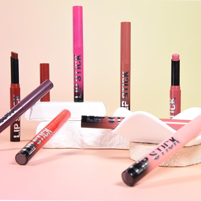 Matte Lipstick Crayon for Women, Rouge Red Lip Stick Pencil 24 Hour Long Lasting Waterproof, Non-Drying Hydrating Formula Lip Gloss Makeup, Vegan & Cruelty-Free, 06