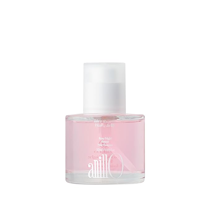 ANILLO Rosy Night Repair Hair Essence with Damask Rose Extract, Rosehip Oil, Peptide Complex for Dry, Damaged, Frizzy Hair - Musky Floral Scent, Vegan, Paraben-Free 50ml / 1.69 fl. Oz