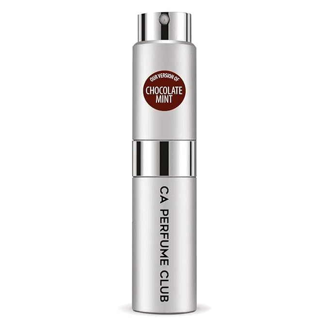CA Perfume Originals Chocolate Mint for Women and Men Amber Floral Scent Long Lasting Unisex Fragrance Eau De Parfum Travel Size Refillable Atomizer Spray 0.27 Fl Oz 8ml