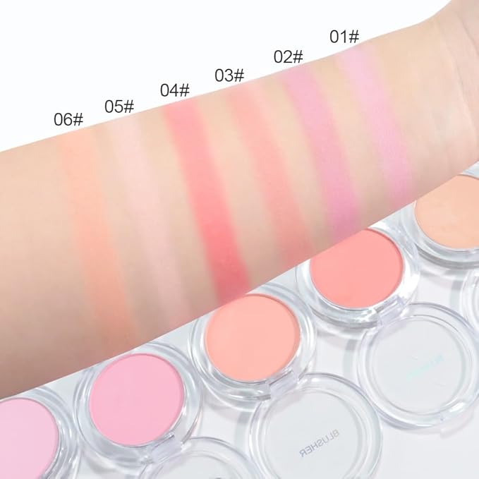 Blush for Cheeks Makeup Palette, Natural Matte Cream Powder Single Blushes for Eye and Cheek,Buildable Long-Lasting Color,Vegan & Cruelty-Free,Everyday Makeup Look for Women,#04-Watermelon Pink
