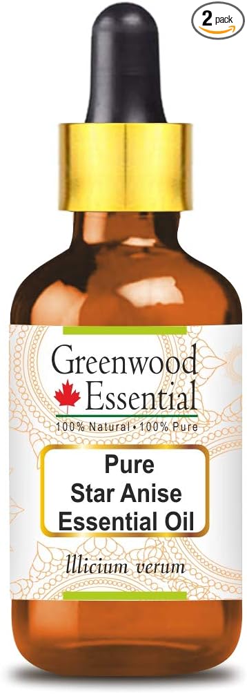 Greenwood Essential Pure Star Anise Essential Oil (lllicium verum) with Glass Dropper 5ml (0.16 oz)