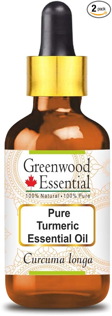 Greenwood Essential Turmeric Essential Oil (Curcuma Longa) with Glass Dropper Steam Distilled 15ml (0.50 oz)