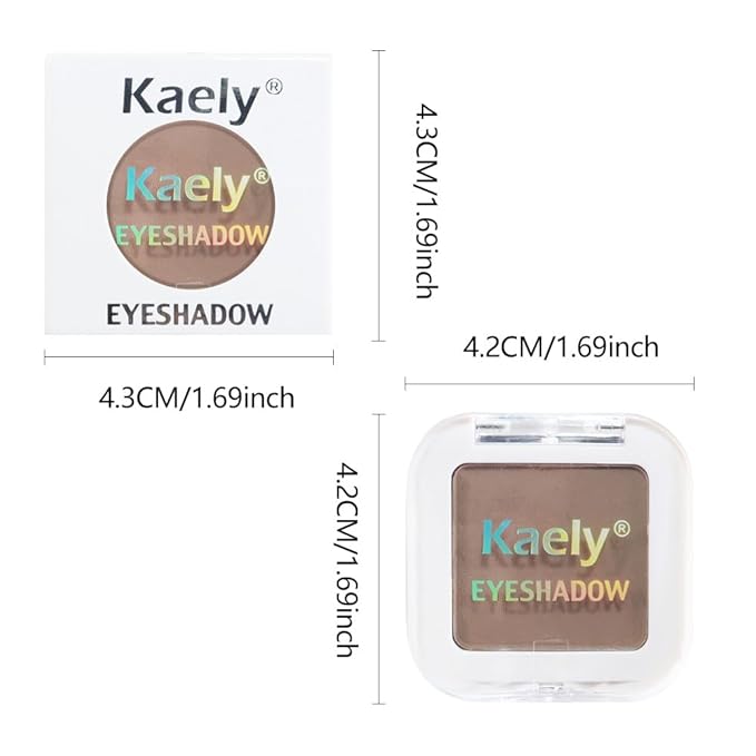Kaely Pressed Single Eyeshadow Makeup, Cocoa Brown Matte Highly Pigmented Monochrome Eye Shadow Palette, Waterproof Neutral Powder Mini Eyeshadow, sombras para ojos, Lightweight Blendable, 18