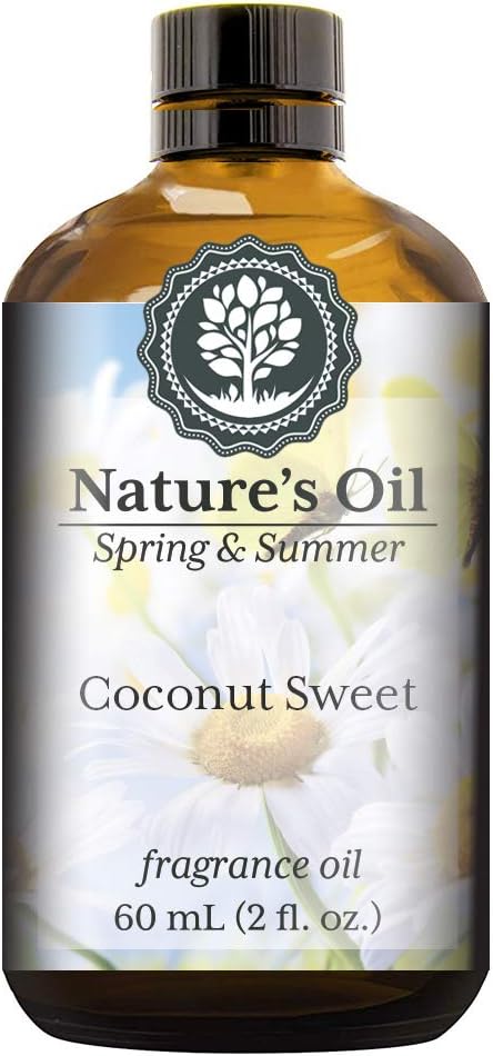 Coconut Sweet Fragrance Oil (60ml) for Diffusers, Soap Making, Candles, Lotion, Home Scents, Linen Spray, Bath Bombs, Slime