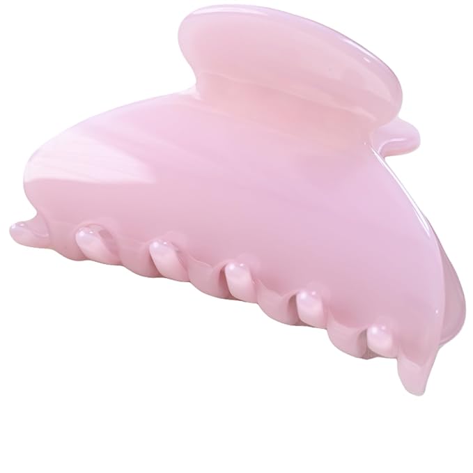 Handmade Celluloid Acetate French Design Barrettes Tortoise Shell Claws Hair Claw Luxury Fashion Accessories Hair Clip for Women (light pink)