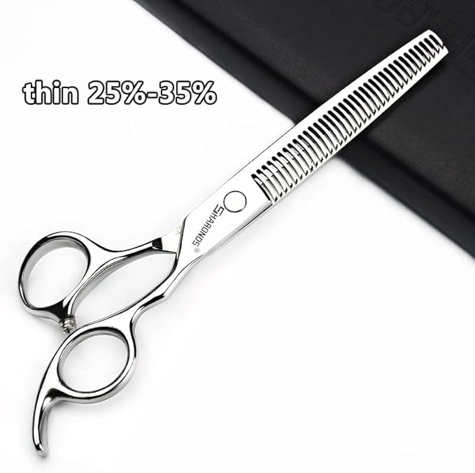SHARONDS 6.5 Inch Stainless Steel Professional Barber Scissors Hair Thinning Scissors Hairdresser or Home Hairdresser Variant/Hybrid Scissors (6.5 inch-6pc)
