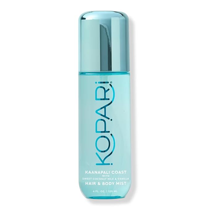 Kopari Hair & Body Mist Kaanapali Coast, Long-Lasting Clean Creamy Coconut Scent, Blend of Sweet Coconut Milk and Vanilla, Hints of Warm Spice, 4 oz