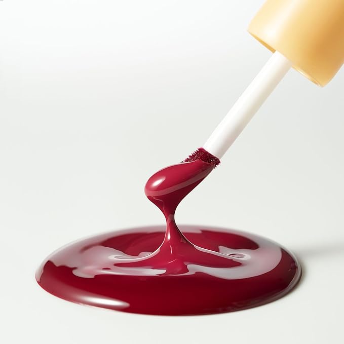 Laka Fruity Glam Lip Tint Mini, Glowing Lip Stain with Wide Color Spectrum, Hydrating & Lightweight Texture, Long-Lasting Bold Stain, Non-Sticky, Vegan, K-Beauty (#129 Maroni)