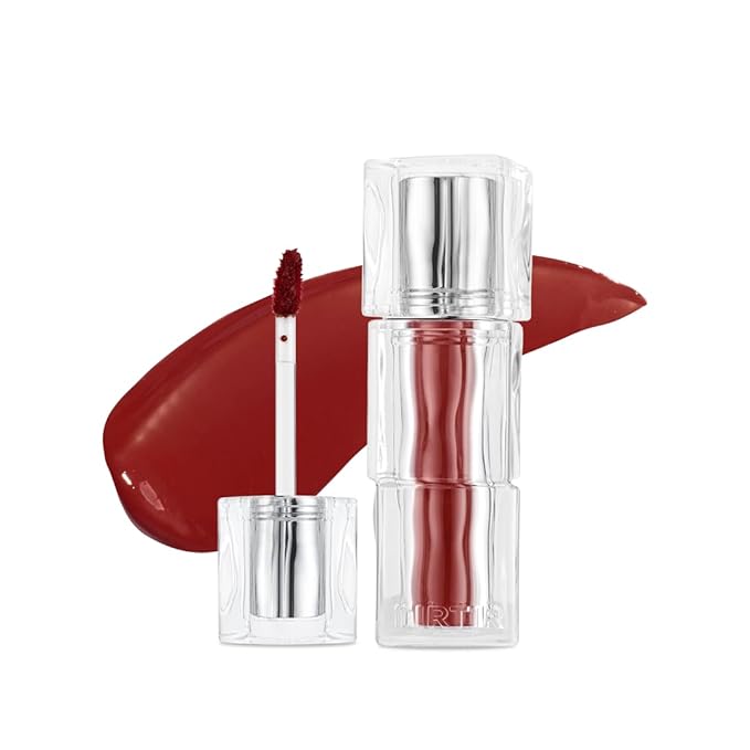 TIRTIR [*Mini Size Waterism Tinted Lip Gloss #07 Cassis Plum, 0.06 Fl Oz – Kiss Ready Lipgloss, 12H Long Lasting Non Sticky Natural Tinted Glow Korean Multiuse Cheek and Lip Tint for Women gift