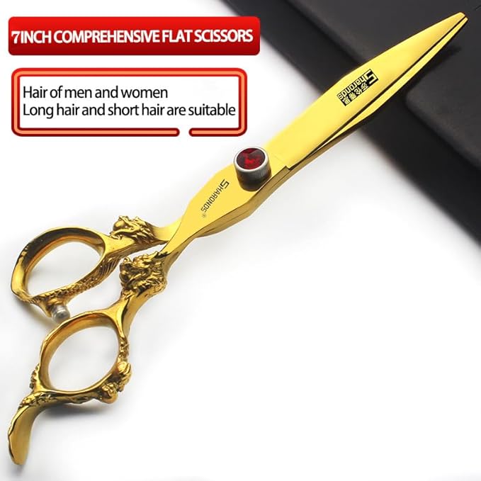 6/7/8/9 Inch Professional Slim Japanese Hairdressing Scissors Set for Men or Women (7 Inches, 2 Pieces-E)