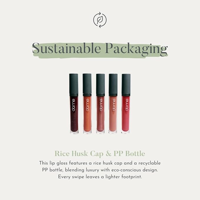dome BEAUTY Lip Gloss (Angela) LipGloss Vegan. CleanBeauty, CLEAN BEAUTIFUL YOU (Angela, 0.20 oz)